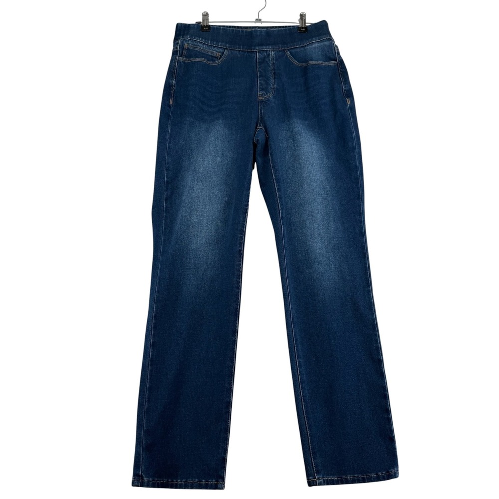 Soft Surroundings Pull On Straight Leg Mid Rise Jeans Women PS Petite Small